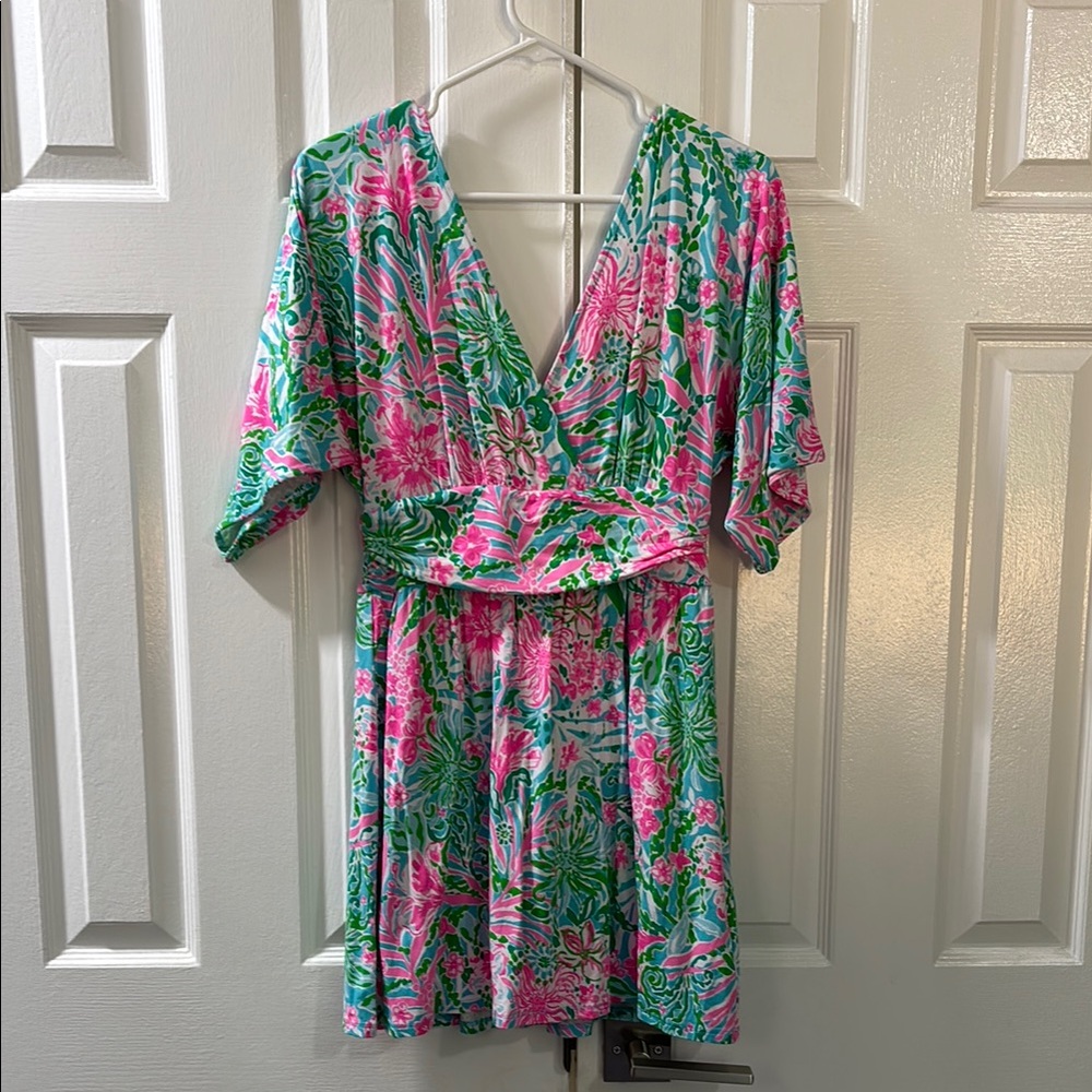 Lilly Pulitzer Parigi Skort Romper Pink and Green Size Small